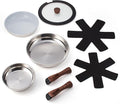 Ergo Chef Pro Series 8pc Smart Pan Set Removable Handles space-saving for kitchens RVs &amp Camping Compatible with electric gas &amp induction stoves stainless steel pans &amp ceramic PTFE &