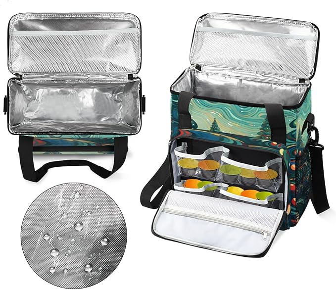 Christmas Tree Coffee Maker Carrying Bag Cartoon Tree Travel Storage Bag Compatible with K-Mini or K-Mini Plus Single Serve Coffee Brewer Carrying Case with Multiple Pockets &amp Shoulder Strap