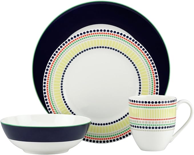 kate spade new york Hopscotch 4-piece Place Setting Navy