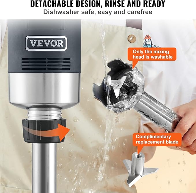VEVOR Commercial Immersion Blender 500 Watt 20Inch Heavy Duty Hand Mixer Variable Speed Mixer with 304 Stainless Steel Blade Multi-Purpose Portable Mixer for Soup Smoothie Puree Baby Food
