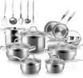 For Professional Stainless Steel Induction Cookware Set 19pc Kitchen Pots And Pans