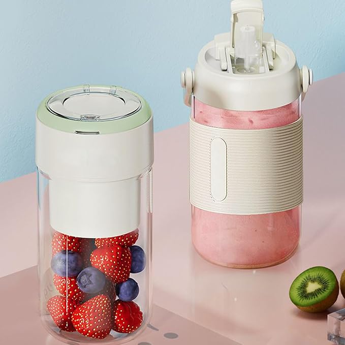Portable Blender - 16 Oz Capacity for Protein Powder Baby Meal Prep with Blending Function Shaker Cup for Kitchen Outdoor Gym Home Milk Coffee Cordless USB Charging Juicer Bottle 7 Inch