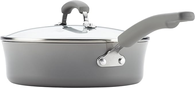 Rachael Ray Brights Nonstick Cookware Pots and Pans Set 14 Piece Sea Salt Gray