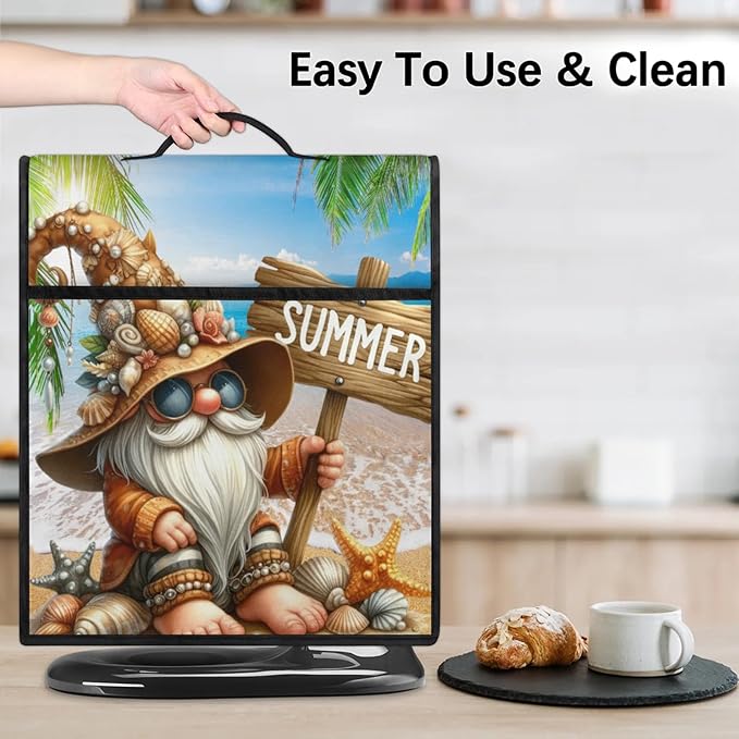 cfpolar Kitchen Aid Mixer Cover Compatible with 6-8 Quarts Summer Gnome Ocean Stand Mixer Cover Kitchen Aid Mixers Accessories Appliance Organizer Bag Dust Covers with Zipper Pocket