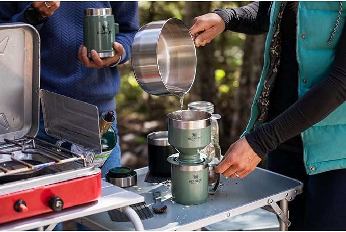 STANLEY Perfect Brew Pour Over | Manual Single Cup Coffee Maker | Drip Coffee Maker with Reusable Filter | Easy Clean Stainless Steel | BPA-Free | Polar