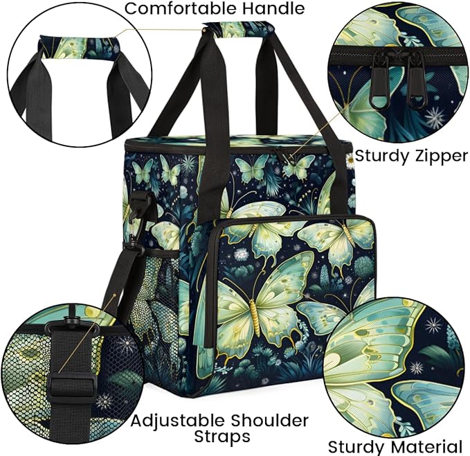 Gothic Butterfly Coffee Maker Carrying Bag Abstract Butterfly Travel Storage Bag Compatible with K-Mini or K-Mini Plus Single Serve Coffee Brewer Carrying Case with Multiple Pockets &amp Shoulder S
