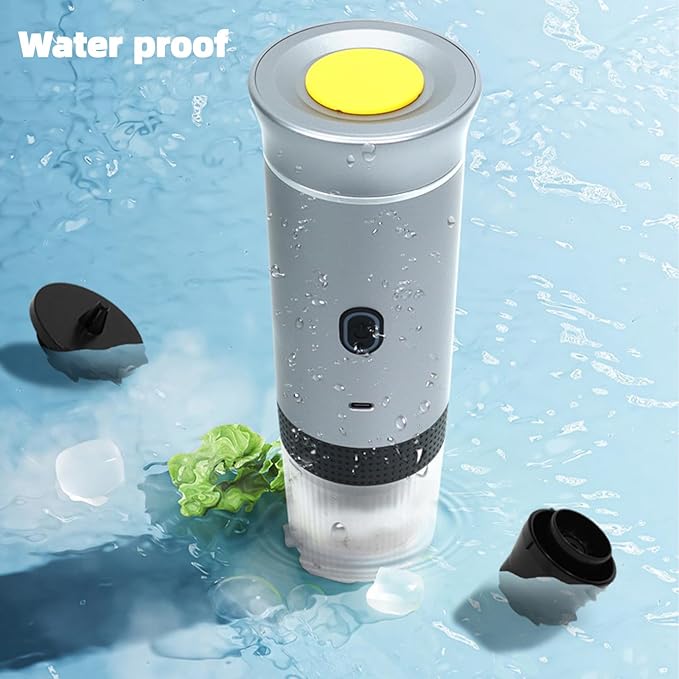 Espresso Portable 3-in-1 Capsule Coffee Maker with 7500mAh Battery 120ml Cup Capacity 50+ Extractions Fast Heating &amp Waterproof Design【silvery】