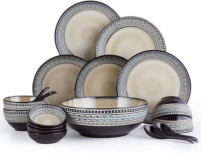 Dinnerware Set Luxury Family Dinner Service Set Dinnerware Sets Porcelain Dish Sets Including Bowl Set/Dessert Plates/Soup Plates/Dinner Plates/SaucersBowl*4