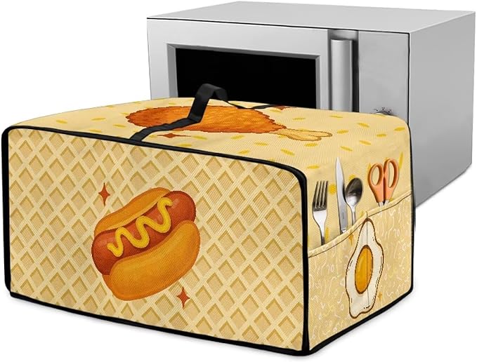 Doojoayie Hot Dog Toaster Cover 6 Slice Bread Making Machine Dust Protector Dust-proof Appliance Covers for Toaster/Small Appliance/Air Fryer