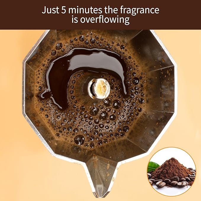 Cafetera Espresso Maker 6 Cup Portable Coffee Machine 300ml Portable Cafeteras Electricas Modernas Electric Moka Pot with Detachable Base &amp Overheat Protection Coffee Gift for Home Travel