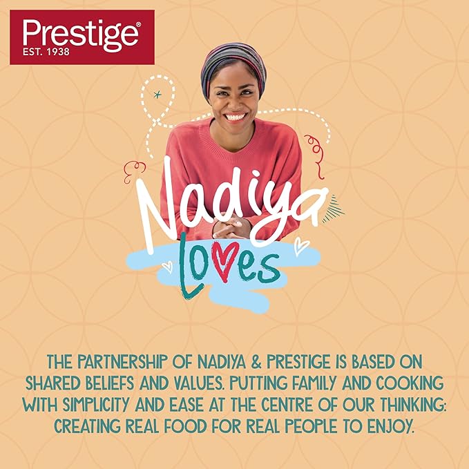 Prestige x Nadiya Non Stick Frying Pan Set of 2 with Universal Glass Lid &amp Stay Cool Handles - Stackable Induction Frying Pans 24cm &amp 26cm Oven and Dishwasher Safe Black