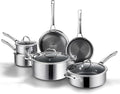 Non Stick Frying Pans Set Hybrid Pans Set Nonstick (10 pcs) Pan for cooking PFOA Free Kitchen set Dishwasher and Oven-Safe Cookware Sets Stainless Steel Skillets