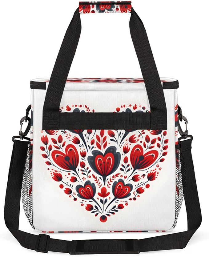 Mandala Heart Coffee Maker Carrying Bag Portable Travel Storage Tote Bag Compatible with K-Mini or K-Mini Plus Single Serve Coffee Brewer Carrying Case with Multiple Pockets &amp Shoulder Strap