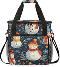 Christmas Snowman Coffee Maker Carrying Bag Cartoon Snowman Travel Storage Bag Compatible with K-Mini or K-Mini Plus Single Serve Coffee Brewer Carrying Case with Multiple Pockets &amp Shoulder Str