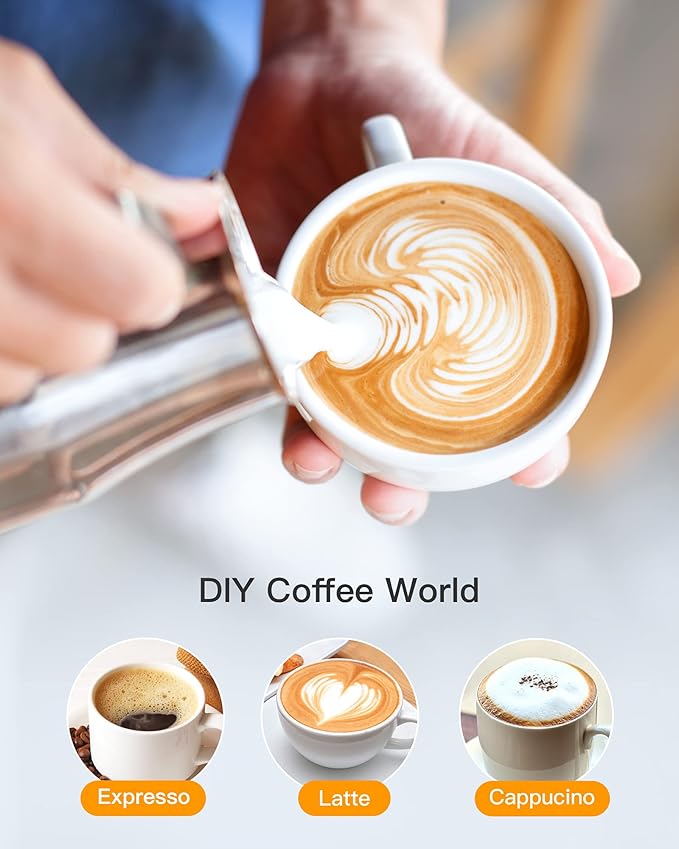 Steam Espresso Machine with Milk Frother 1-4 Cup Mini Expresso Coffee Maker for Home Latte Cappuccino Machine Includes Carafe Black
