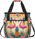 Flamingo Pineapple Summer Coffee Maker Travel Bag for K-Mini or K-Mini Plus Single Serve Coffee Brewer Portable Storage Tote Case for Tarvel