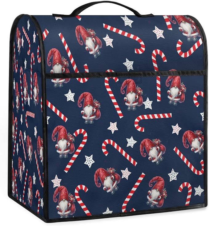 cfpolar Kitchen Aid Mixer Cover Compatible with 6-8 Quarts Christmas Candy Cane Santa Claus Stand Mixer Cover Kitchen Aid Mixers Accessories Appliance Organizer Bag Dust Covers with Zipper Pocket