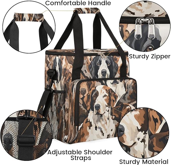Camouflage Dogs Coffee Maker Travel Bag for K-Mini or K-Mini Plus Single Serve Coffee Brewer Portable Storage Tote Case for Tarvel