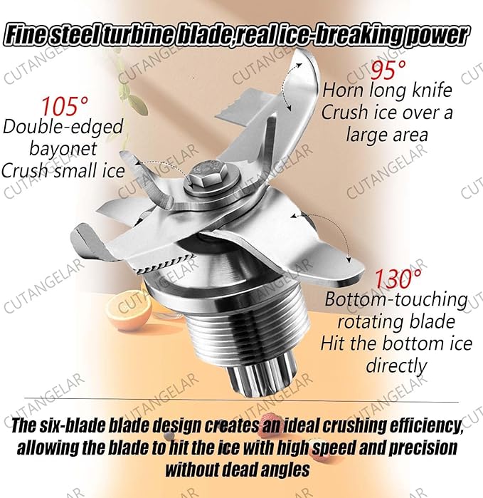 Commercial Blender 2200W High Power - 2L Capacity Silent Smoothie Blender with Hood 17000 RPM Ice Crusher with Smart Touch Screen Suitable for Juice Bar Casual Shop