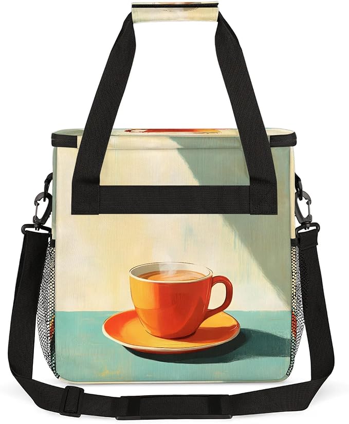 Coffee Maker Travel Bag Compatible with Keurig K-Mini or K-Mini Plus Single Serve Coffee Brewer Carrying Case with Multiple Pockets for K-Cup Pods Storage Bag With Shoulder Strap(Bag Only)