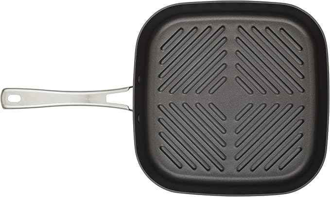 Rachael Ray Cook + Create Hard Anodized Nonstick Deep Grill Pan/Griddle 11 Inch - Black