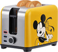 Disney Mickey &amp Pluto 2-Slice Toaster by Select Brands - Fast Toaster with Wide Slots Toast Lift &amp Crumb Tray - Kitchen Essential for Sandwich Bread Breakfast &amp Bagels