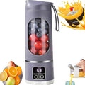 Portable Blender With Dual Battery 1500 mAh USB Rechargeable 16oz Digital Multimode Juicer Blender 3 Speed12-Blade Fresh Juice Bottle for Shakes SmoothiesFresh Juice Ete. (purple)