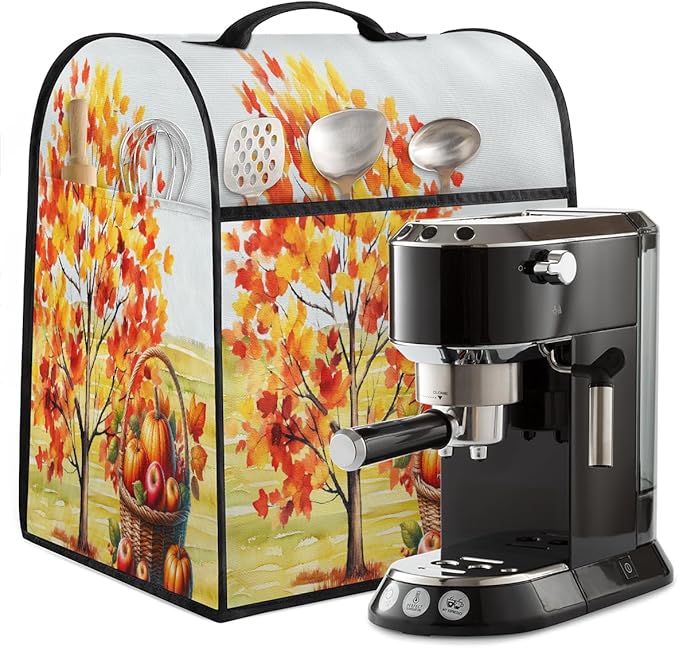 cfpolar Kitchen Aid Mixer Cover Compatible with 6-8 Quarts Autumn Apples Maple Leaves Stand Mixer Cover Kitchen Aid Mixers Accessories Appliance Organizer Bag Dust Covers with Zipper Pocket