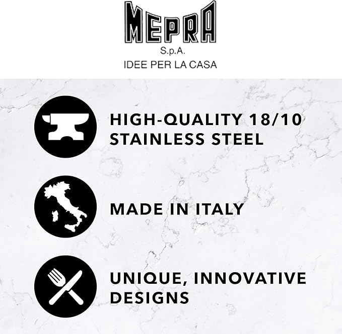 MEPRA Gourmet Kitchen Cookware Set - 8 Pcs. Stainless Steel Spaghetti Pot for Induction Halogen Electric Hobs Silver (30150008)