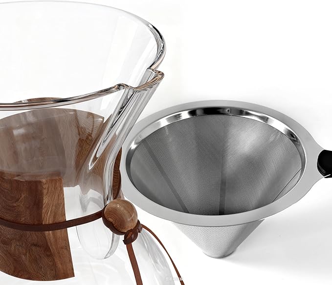 AGOGO Pour Over Coffee Maker Glass - 8 Cup Barista Kit with 304 Stainless Filter for Home Office Camping Cafes - Easy Clean Coffee Dripper Set (Soft Towel&ampBrush) (8 Cup/28 oz)