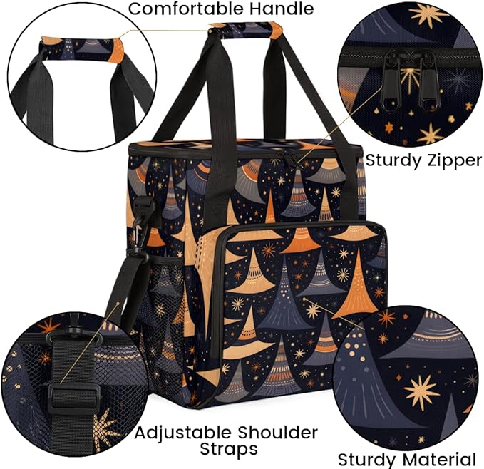 Cute Halloween Witch Coffee Maker Carrying Bag Portable Travel Storage Tote Bag Compatible with K-Mini or K-Mini Plus Single Serve Coffee Brewer Carrying Case with Multiple Pockets &amp Shoulder St
