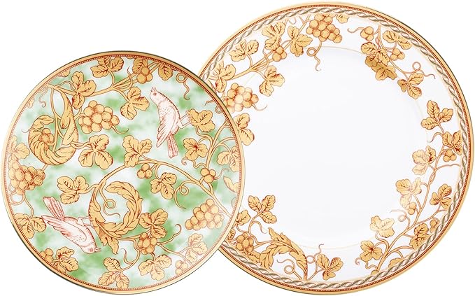 bone china dinnerware set dishes set for 4 people porcelain dinnerware sets for hotel family gathering banquet wedding(Includes 4 dining plates 4 dessert plates)