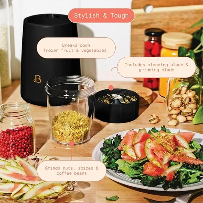 Personal Blender 240W with 12-Piece Set Portable Smoothie Maker with Travel Cups for Protein Shakes Juices and Smoothies (Black Sesame)