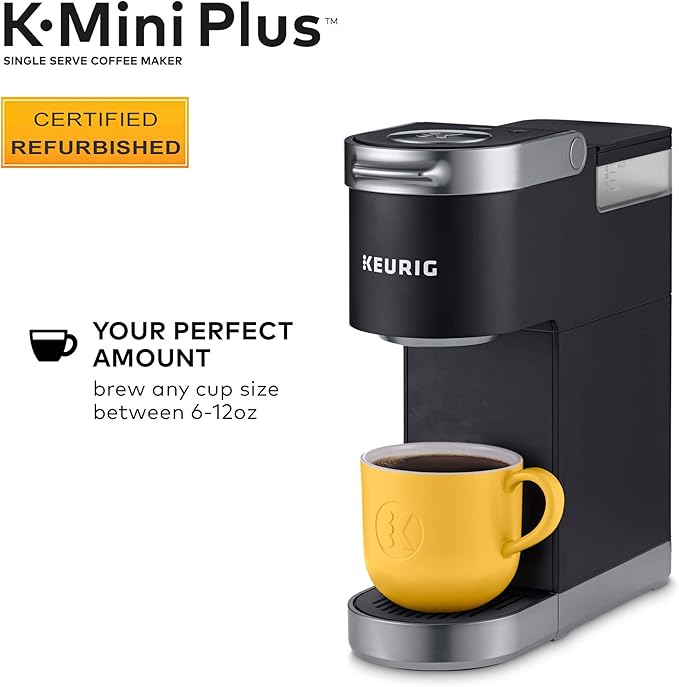 Keurig K-Mini Plus Coffee Maker Certified Refurbished Black (Renewed)