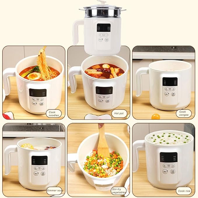 1.8L Electric Pot Multi Function Non Stick Rice Cooker with Automatic Shut Off and Dry Burn Prevention (US Plug 110V)