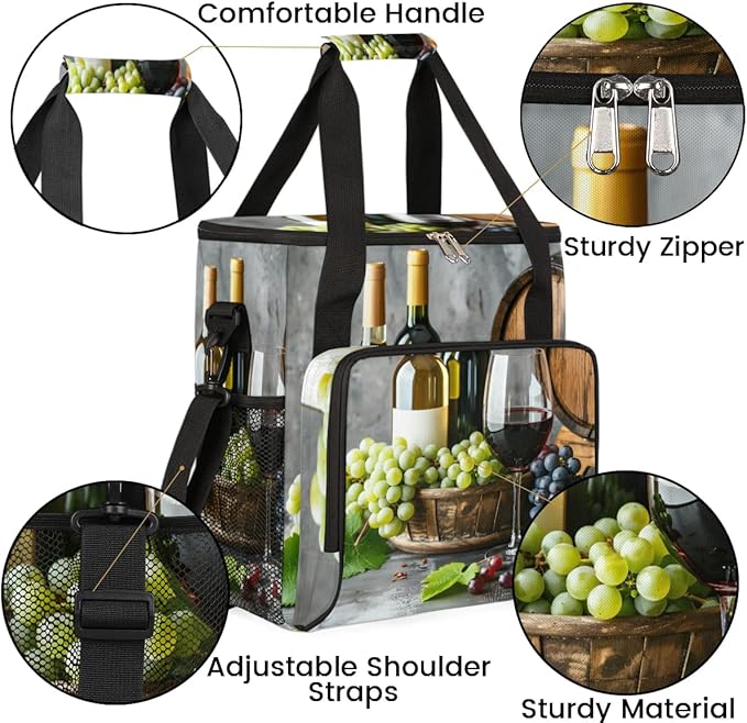 Coffee Maker Carrying Bag Grape Wine Single Cup Coffee Maker Travel Bag Compatible with Keurig K-Mini or K-Mini Plus Portable Storage Bag with Shoulder StrapAZ-192