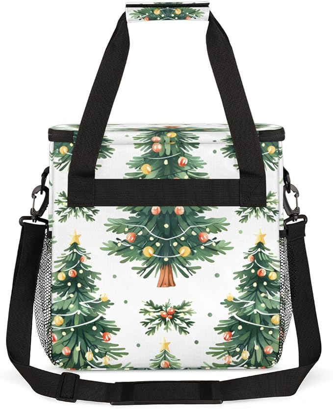 Christmas Festivals Coffee Maker Carrying Bag Modern Tree Travel Storage Bag Compatible with K-Mini or K-Mini Plus Single Serve Coffee Brewer Carrying Case with Multiple Pockets &amp Shoulder Strap
