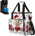 Merry Christmas Dog Snowflake Gift Coffee Maker Carring Bag Travel Carrying Storage Tote Bag Compatible with Keurig K-Mini or K-Mini Plus Portable Single Serve Coffee Brewer Case with Pockets