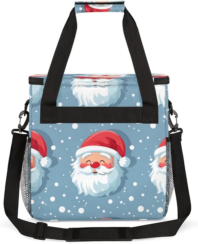 Dreamy Santa Claus Coffee Maker Carrying Bag Xmas Santa Claus Travel Storage Bag Compatible with K-Mini or K-Mini Plus Single Serve Coffee Brewer Carrying Case with Multiple Pockets &amp Shoulder S