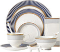 20 Piece Bone China Dinnerware Porcelain Dinnerware Set Lightweight Plate and Bowl Set for 2 Dinner Set Tableware Set Best for Kitchen Indoor Outdoor Party Microwave Safe