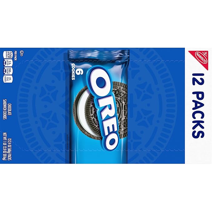 OREO Chocolate Sandwich Cookies School Lunch Box Snacks 2.4 Ounce (Pack of 12)