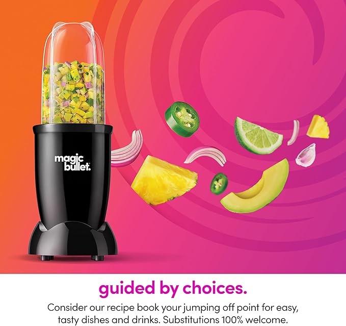 Magic Bullet® Blender Set 7-Piece Set 250W Blender and Food Processor 2 Blending Cups Cross Blade Compact Design Smoothies Sauces Silver MBR-0701AK (Pack of 4)