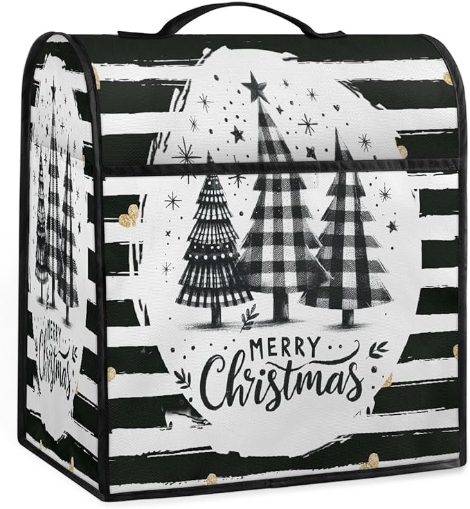 cfpolar Kitchen Aid Mixer Cover Compatible with 6-8 Quarts Christmas Tree Black And White Stand Mixer Cover Kitchen Aid Mixers Accessories Appliance Organizer Bag Dust Covers with Zipper Pocket