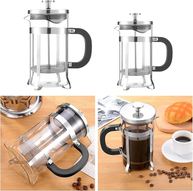 Coffee Press Stainless French Press Coffee Maker Filter Kettle 600/1000ML Filtration System Travel Pots(1000ml)