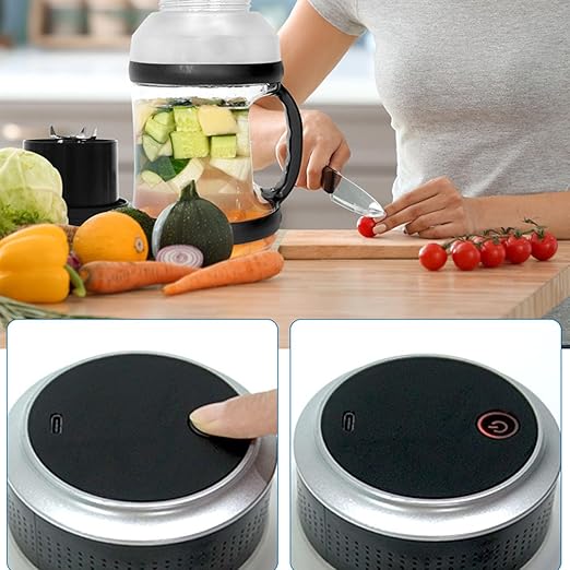 Powerful Portable Juicer Maker - 2000ml Capacity USB Rechargeable Blender Smoothies Juices - Ideal Home Office Outdoor Use(Light Purple)