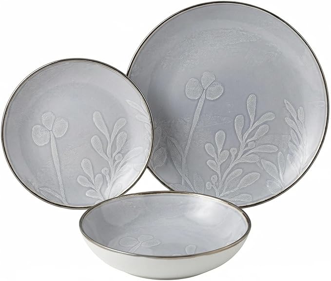 Plates and Bowls Sets12 Pieces Round Porcelain Dinnerware SetsDishes Plates Dishware SetsChip Resistant Ceramic Dish Set Dining Dinner Ware Service for 4