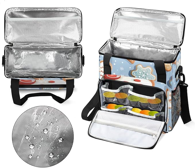 Fantastic Xmas Biscuit Coffee Maker Carrying Bag Travel Storage Bag Compatible with K-Mini or K-Mini Plus Single Serve Coffee Brewer Carrying Case with Multiple Pockets &amp Shoulder Strap