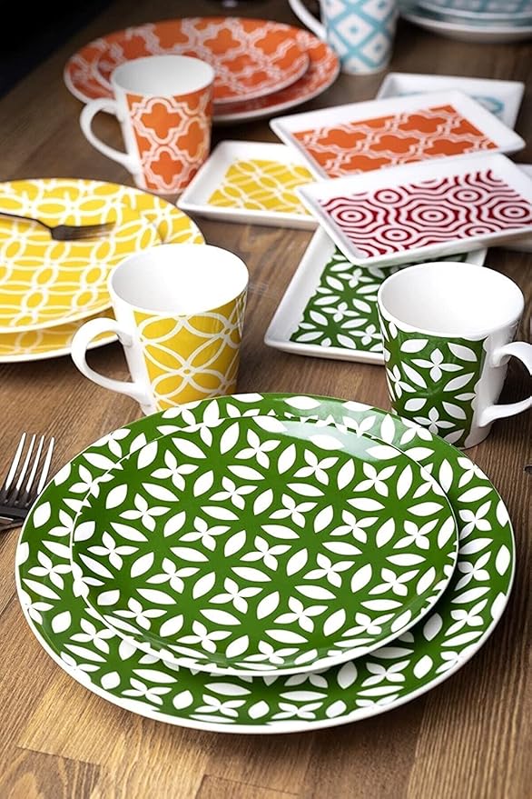 Casablanca 24 Pcs Porcelain Dinnerware Set for 6 Persons - Dishwasher safe