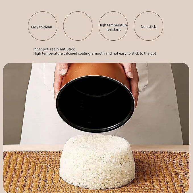 HEEPDD Car Rice Cooker ABS PP Aluminum Alloy 2L 12V Portable Double Safety Design Rice Cooker with Steam Plate Insulation Anti Stick Rice Cooker for Travel