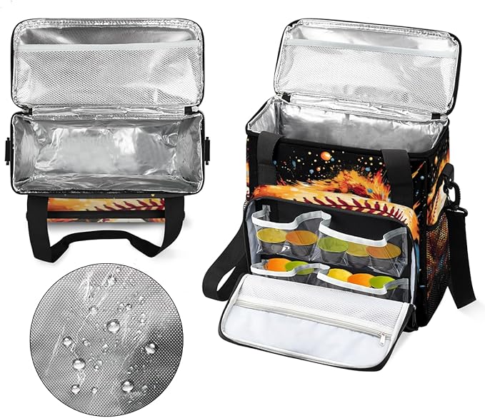 Watercolor Baseball Coffee Maker Carrying Bag Colorful Baseball Travel Storage Bag Compatible with K-Mini or K-Mini Plus Single Serve Coffee Brewer Carrying Case with Pockets &amp Shoulder Strap